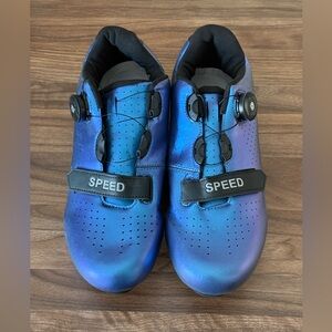 Men's Speed Athletic Cycling Shoes - 44, Iridescent Blue